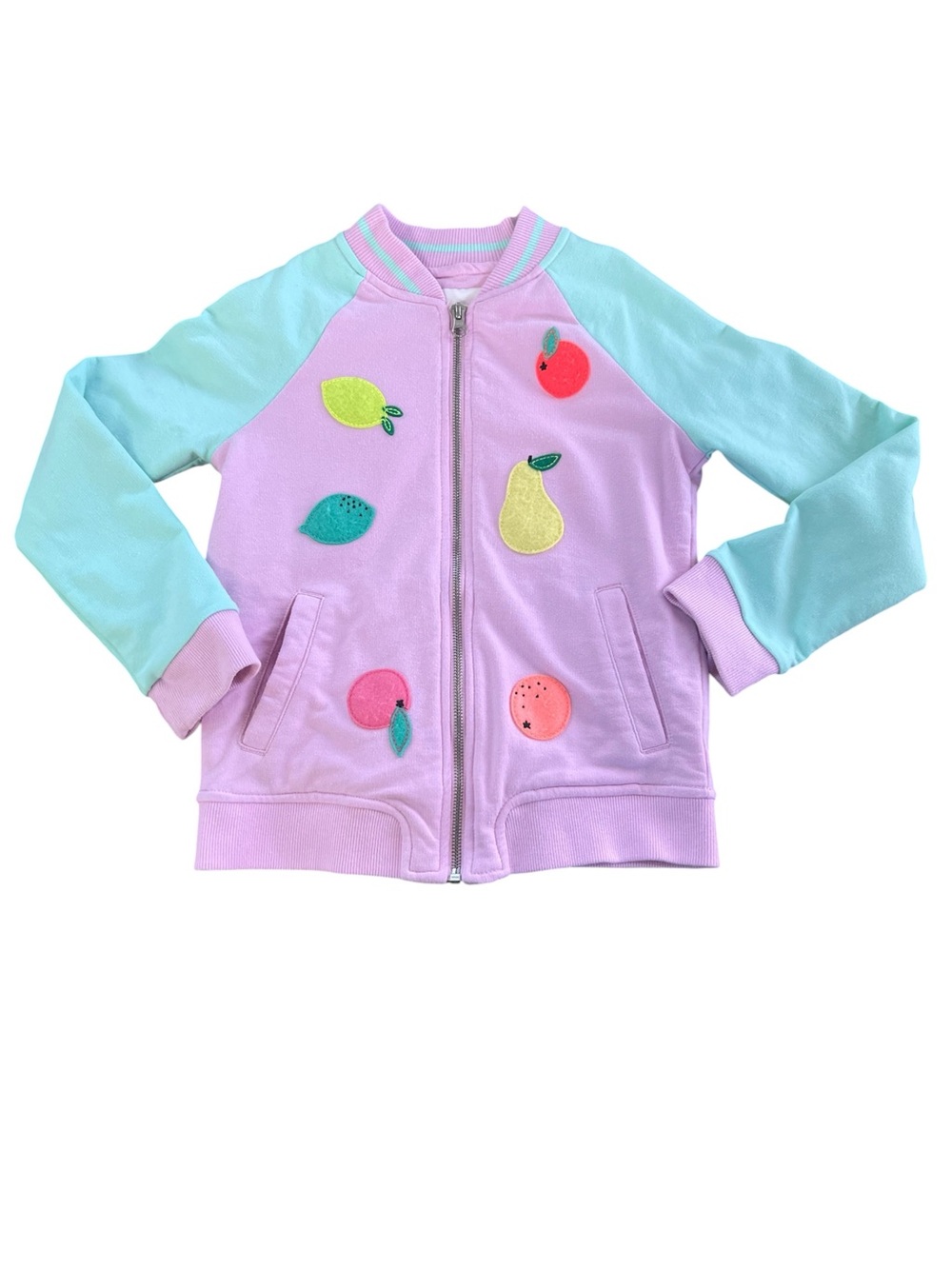 Cat & Jack Fruit Patch Zip Jacket Size M 7/8